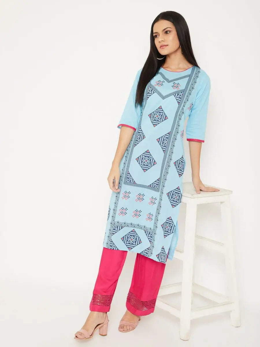 winered-sky-blue-straight-cotton-printed-kurta