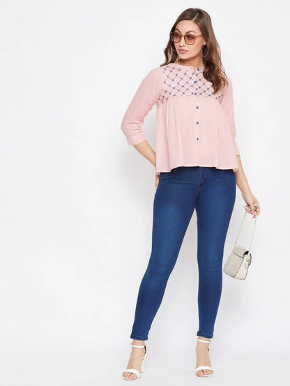 winered-pink-embroidered-cotton-shirt-style-top