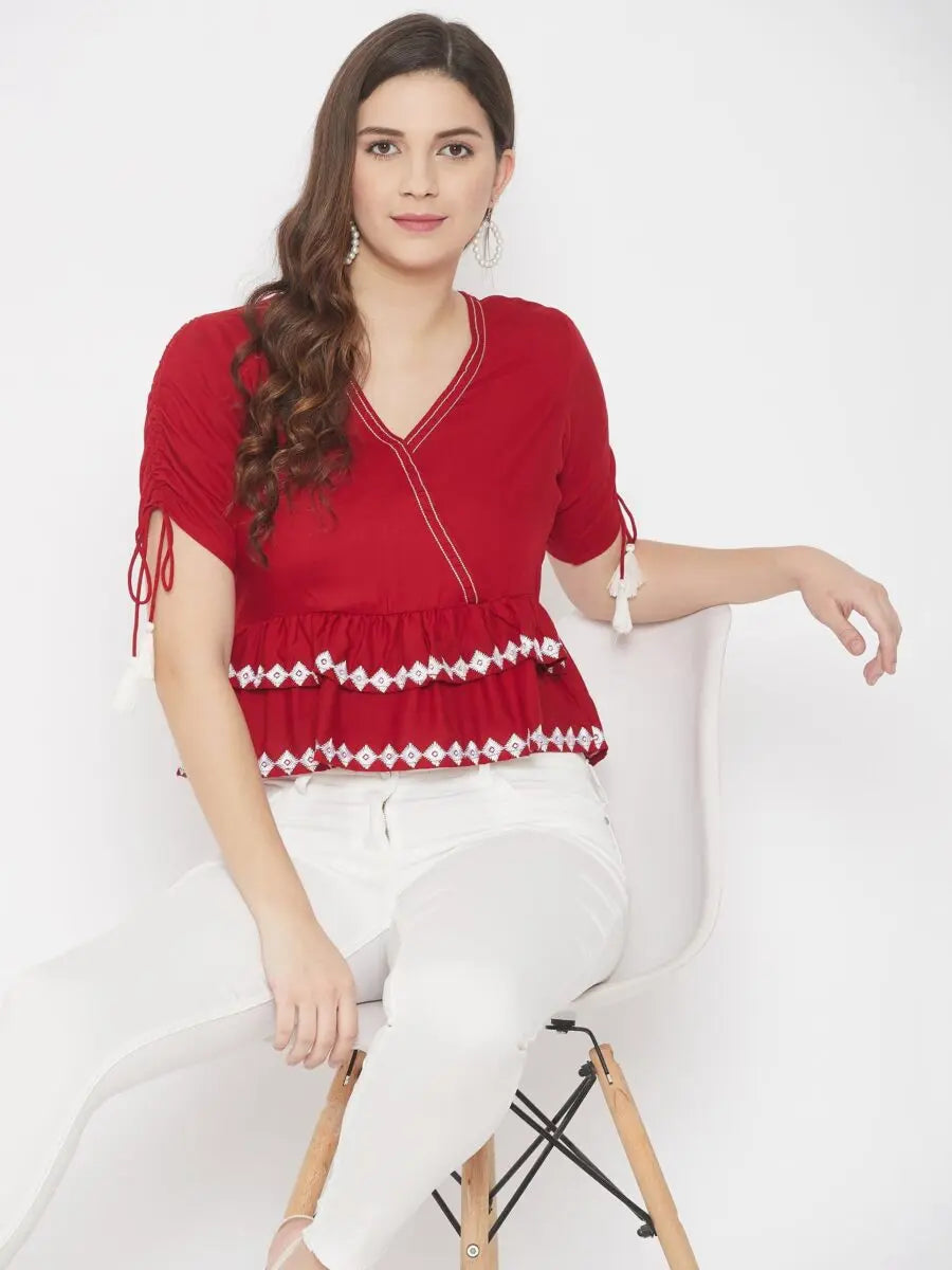 winered-red-a-line-rayon-embroidered-top