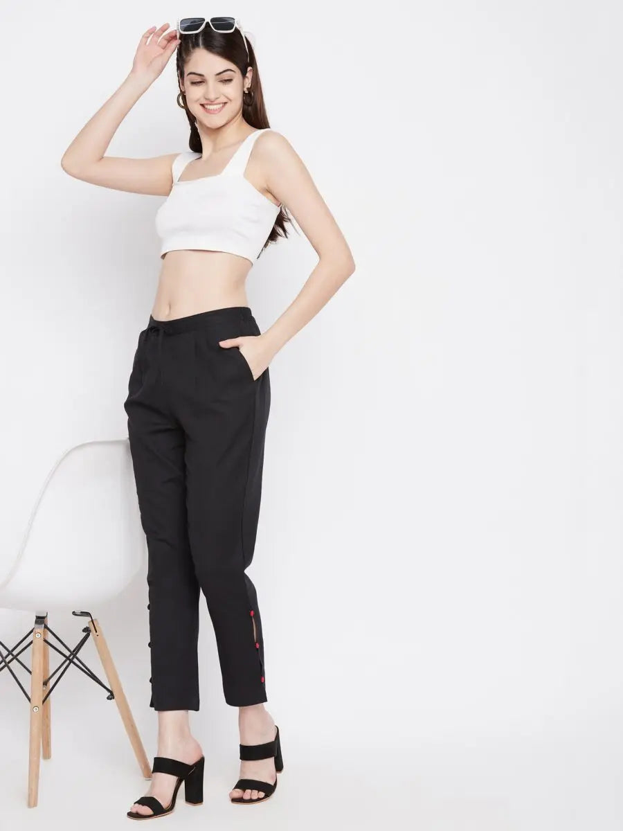 winered-black-regular-fit-solid-cotton-casual-trouser