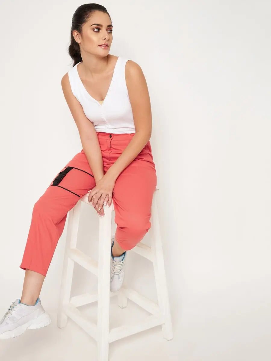 winered-peach-trouser-with-buckle