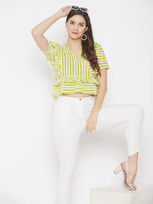 winered-green-cotton-striped-top