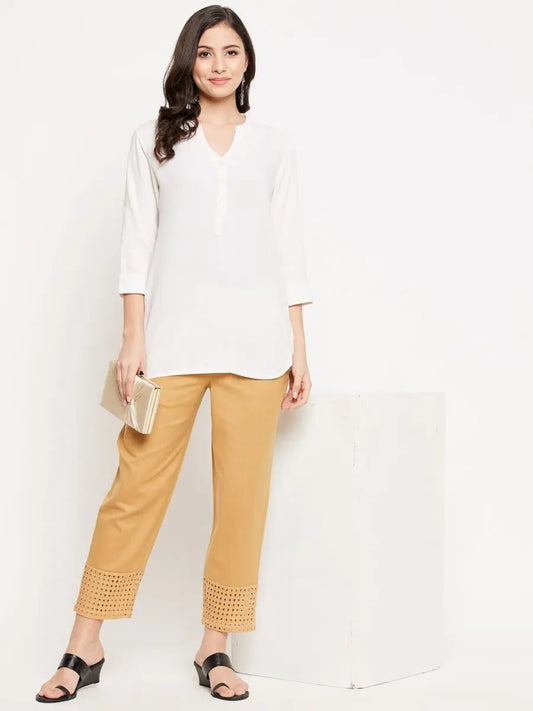 winered-beige-cotton-trouser-for-women