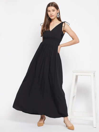 winered-black-solid-maxi-dress