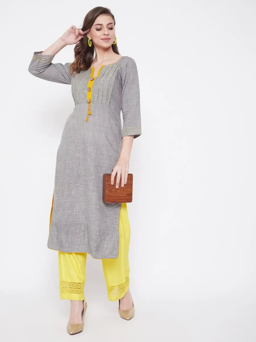 winered-grey-straight-cotton-blend-self-design-kurta