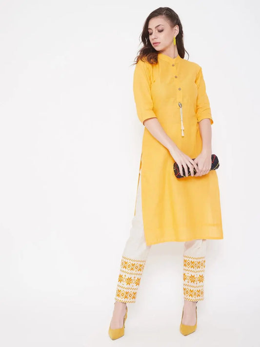 winered-yellow-straight-cotton-embroidered-kurta-and-pant-set