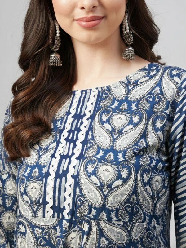 Women's Indigo Ethnic Coord Set