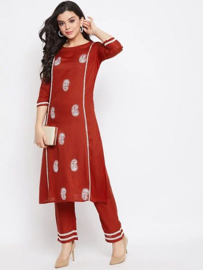 winered-maroon-straight-rayon-paisly-embroidered-kurta-and-palazzo-set