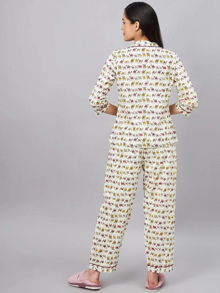 winered-woman-lapel-collared-camel-print-night-suit-with-piping