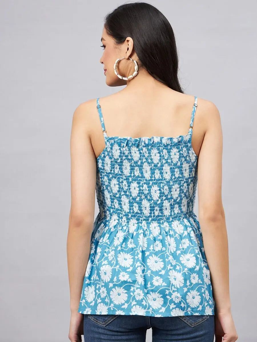 winered-woman-light-blue-floral-print-smoking-strap-top