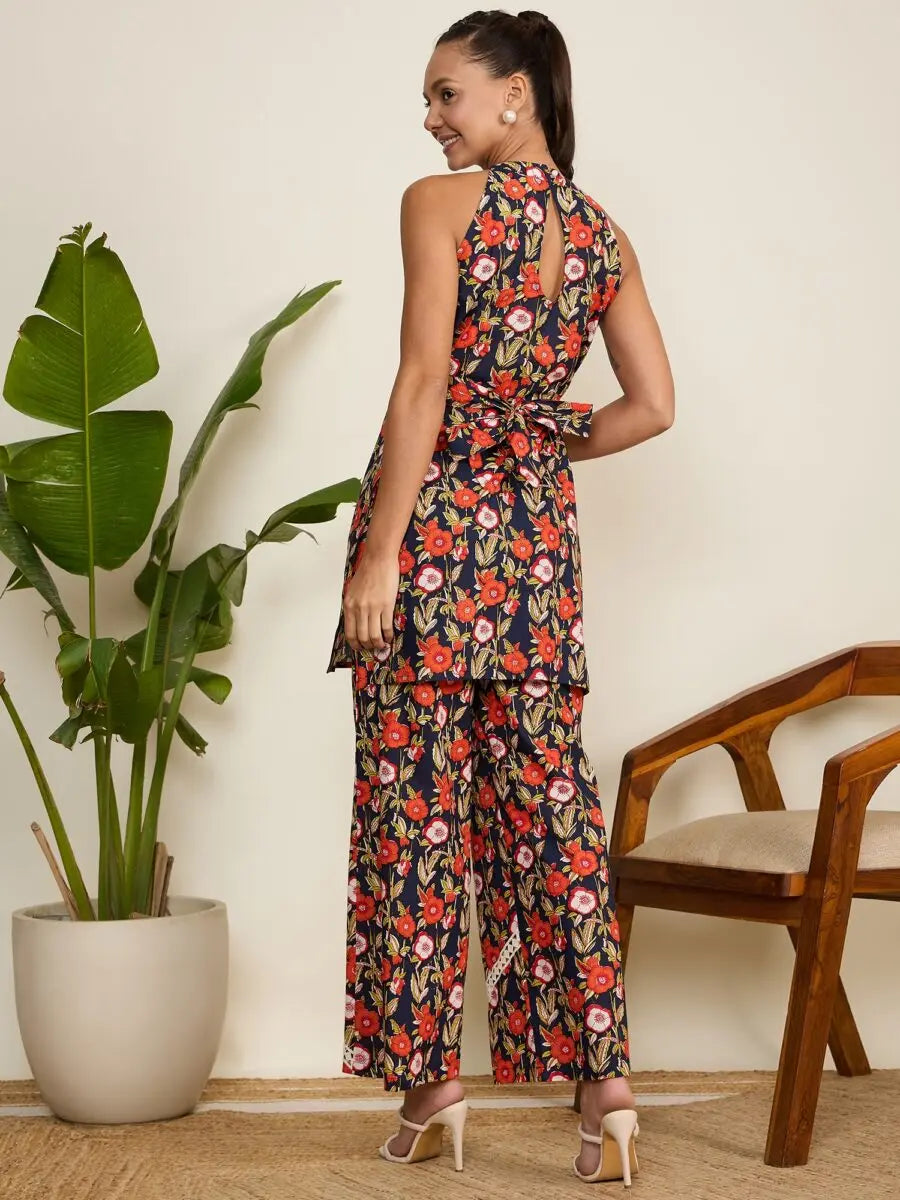 winered-navy-blue-women-floral-print-halter-neck-navy-blue-co-ord-set
