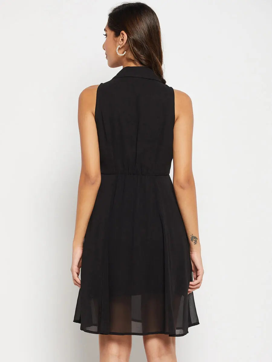 winered-black-casual-wear-fit-and-flare-dress