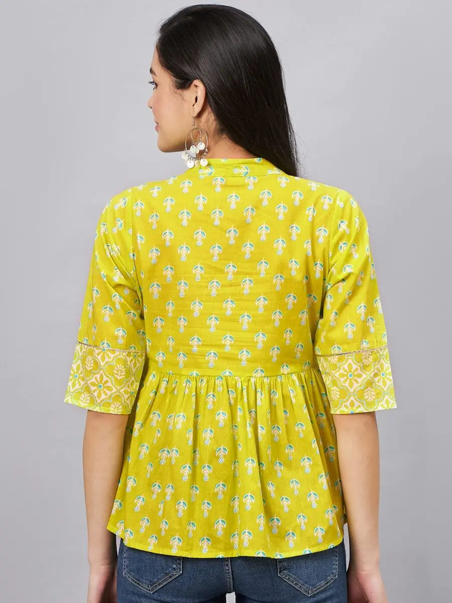 winered-women-lime-green-printed-top-with-gota-detailing-at-yoke