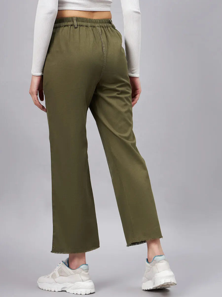 winered-women-high-rise-olive-straight-green-trouser