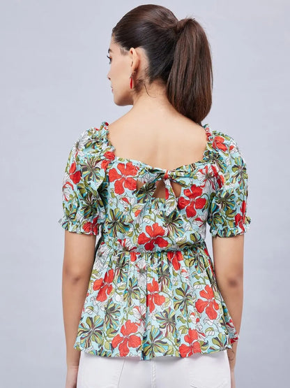 winered-women-sky-blue-printed-back-tie-up-top