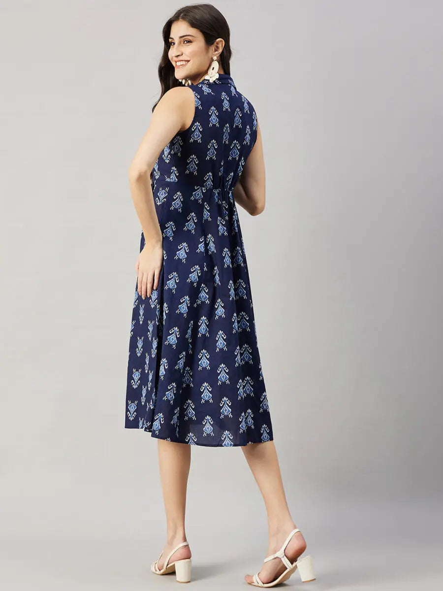 winered-women-navy-blue-a-line-dress-front-triangle-cut-out-a-line-dress