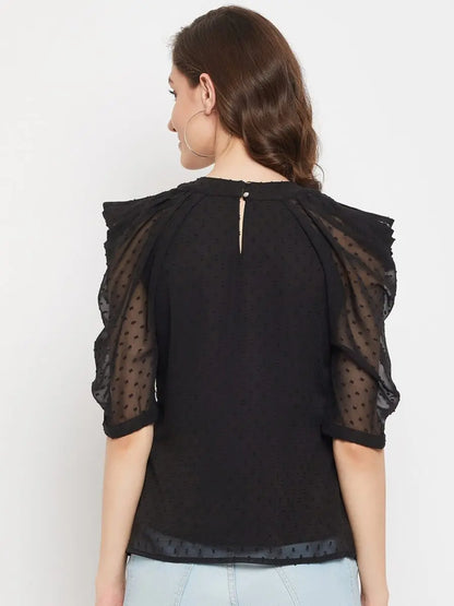 winered-women-green-cowl-sleeve-top-2