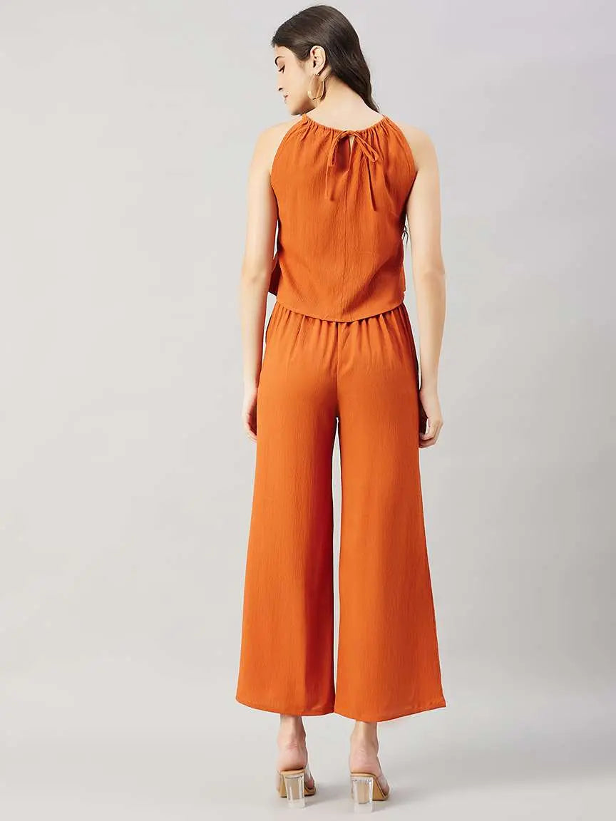orange-halter-neck-stitched-crop-top-pant-co-ord-set-for-women