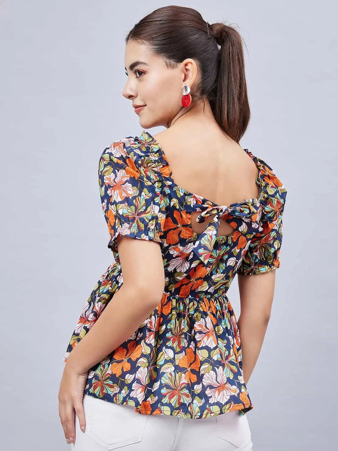 winered-women-navy-blue-back-tie-up-top