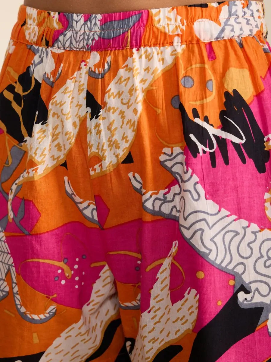 winered-orange-3pcs-kimono-short-set-women