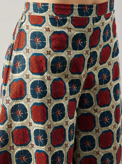 winered-woman-brown-and-orange-box-print-co-ord-set