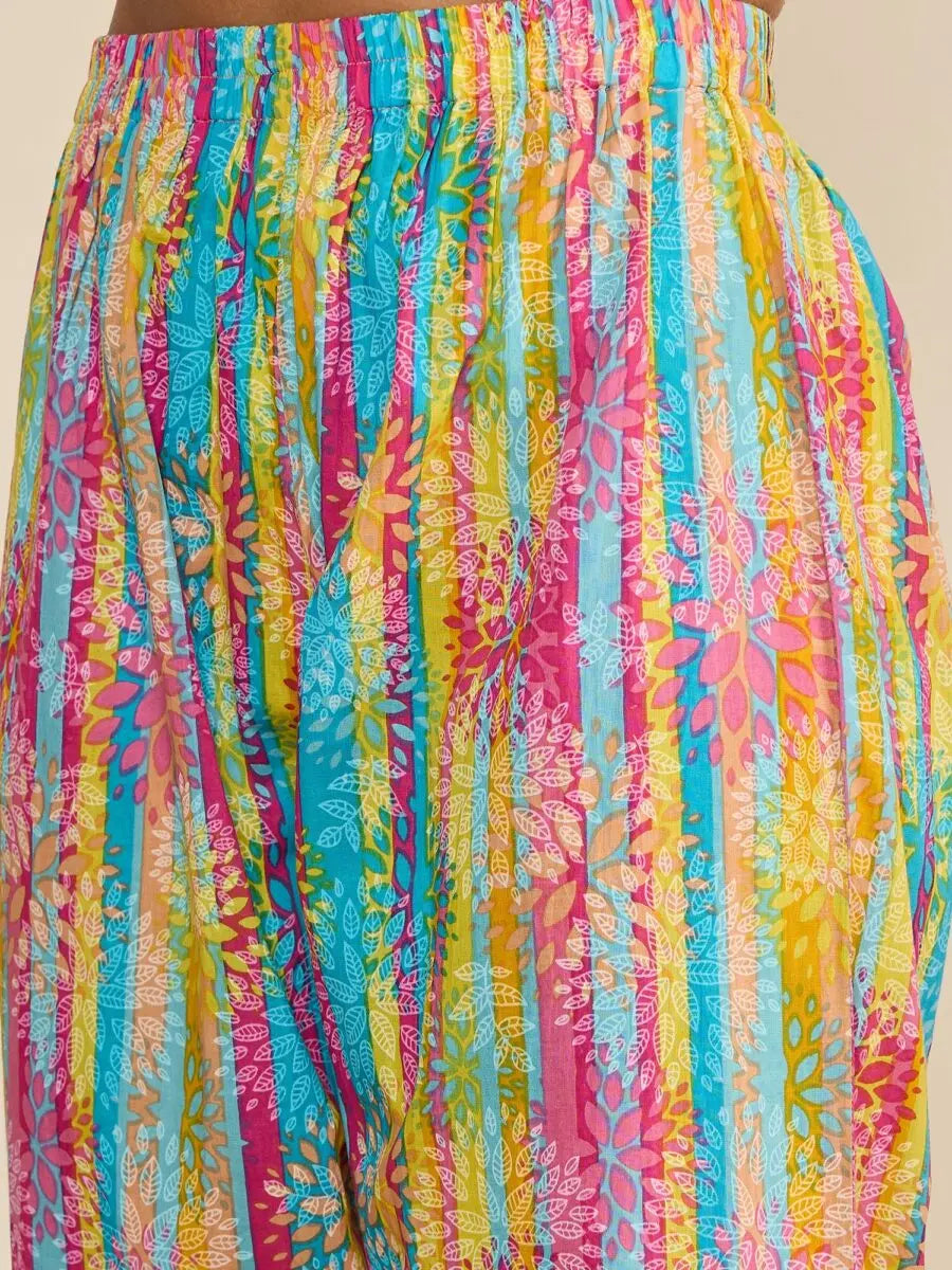 winered-women-printed-ruched-yoke-flare-kurta-pant-dupatta-set