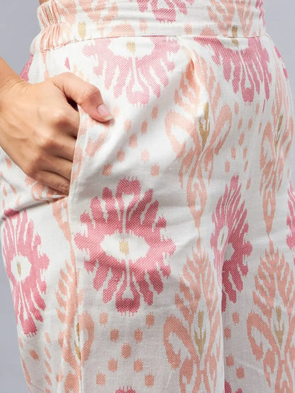 winered-woman-geometric-print-waistcoat-pant-co-ord-set