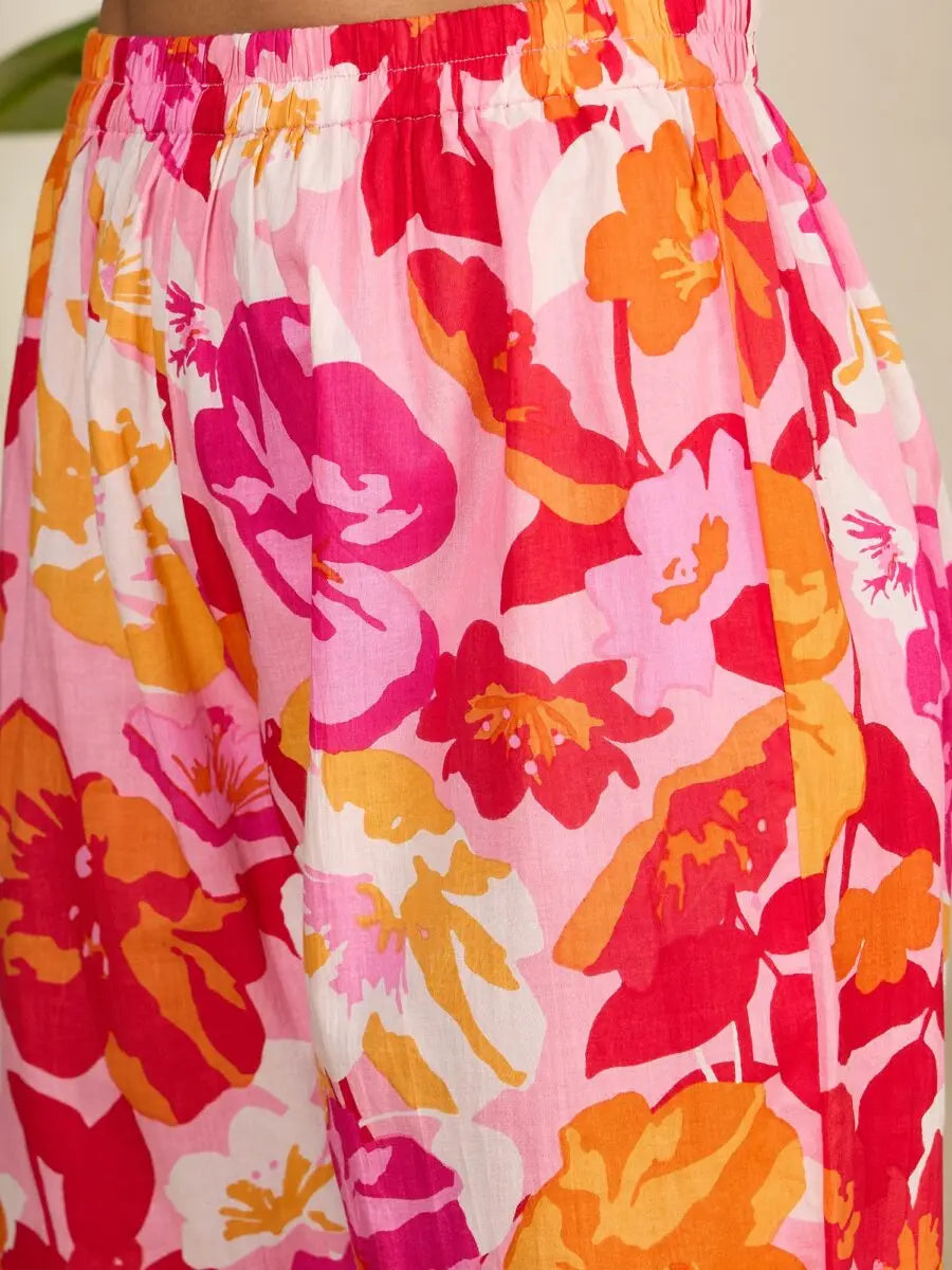 winered-woman-pink-floral-print-scalloped-aymmetric-hem-floral-co-ord-sets