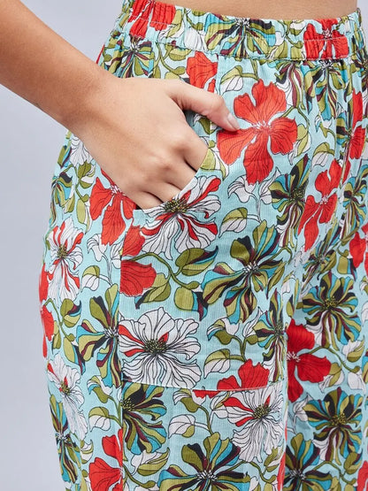 winered-woman-sky-blue-printed-back-tie-up-co-ord-set