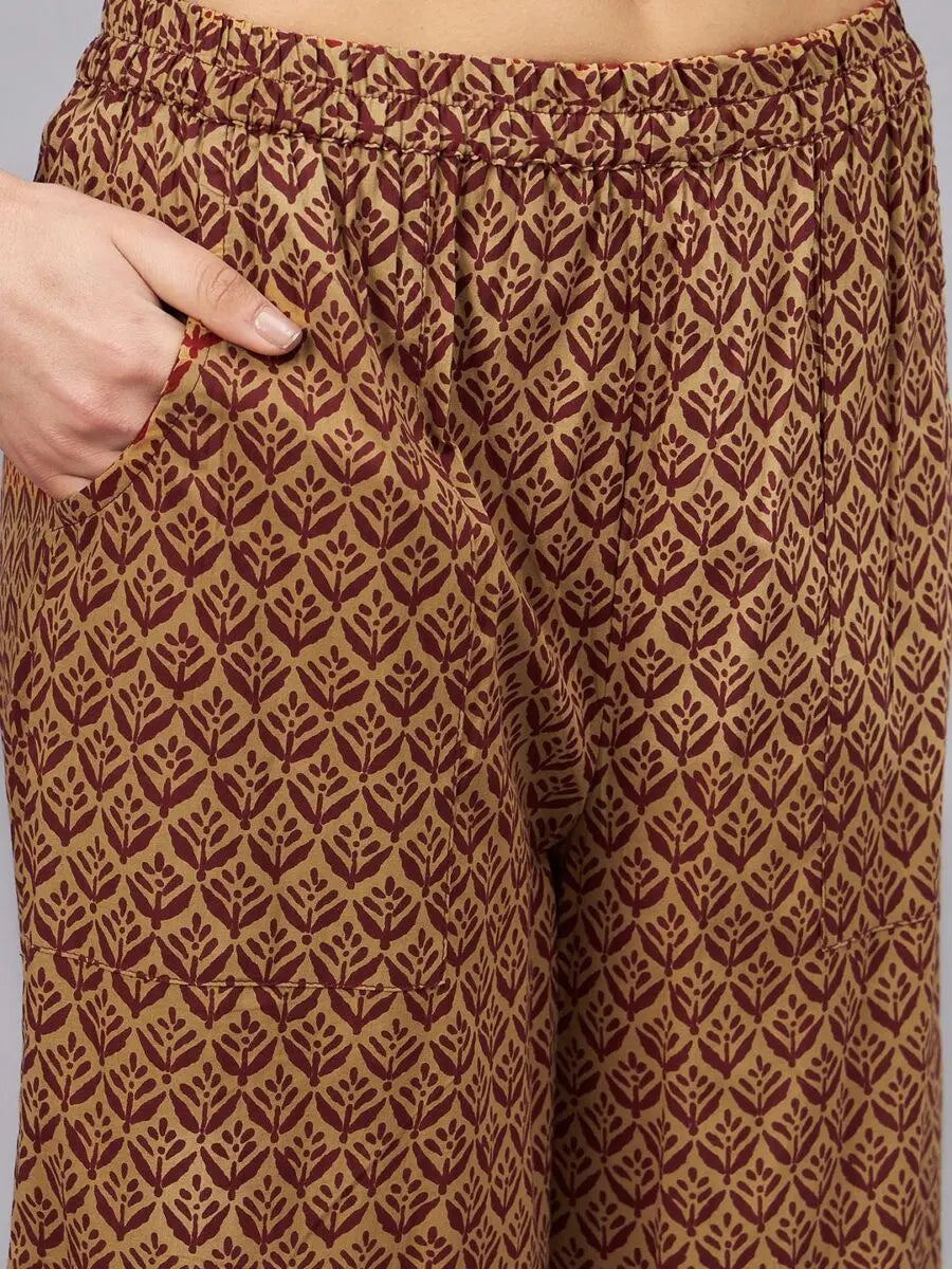 winered-woman-maroon-cotton-co-ord-set