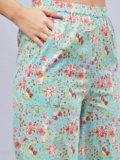 winered-woman-sea-green-printed-border-co-ord-set