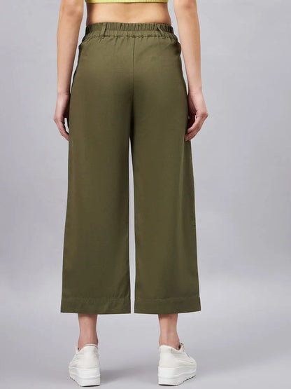 winered-women-olive-green-straight-cotton-trouser