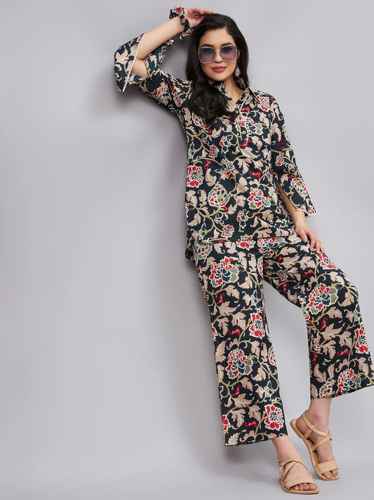 winered-woman-black-botanical-print-longline-co-ord-set