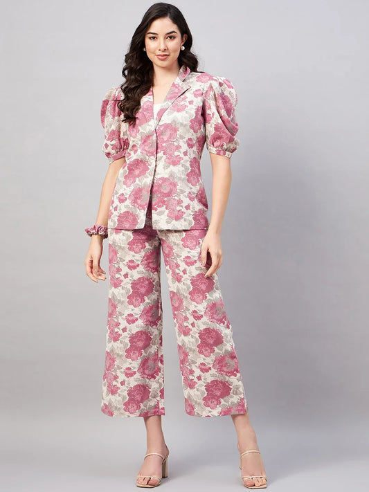 winered-beige-and-pink-co-ord-women-blazer-with-trouser