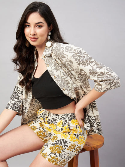 winered-woman-beige-placement-print-oversized-shirt-with-shorts