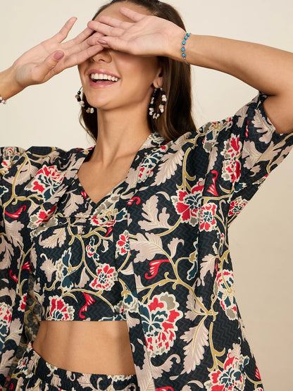 winered-black-3pcs-kimono-shorts-sets-for-women