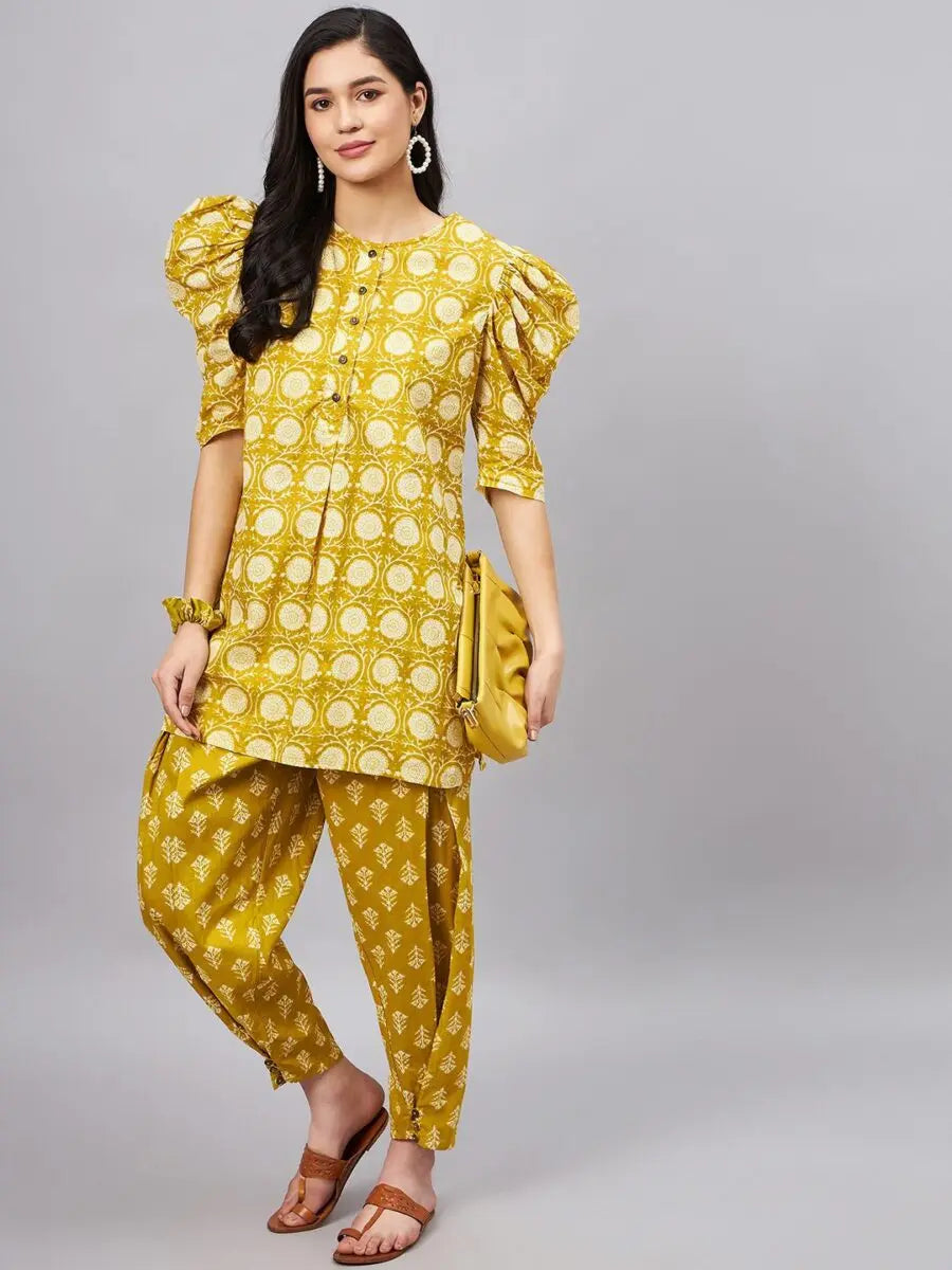 winered-women-yellow-color-cotton-co-ord-set