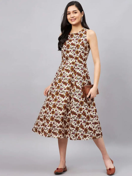 winered-women-beige-floral-printed-a-line-dress