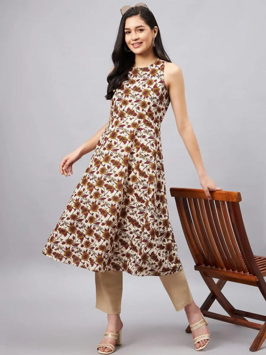 winered-women-beige-kurta-with-keyhole-at-back