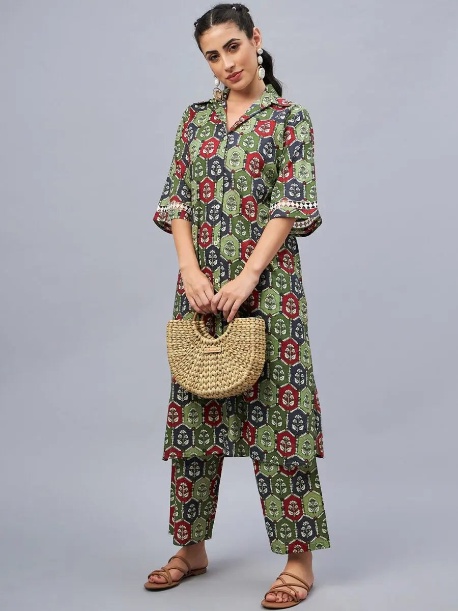 winered-woman-green-oversized-floral-print-sleeve-lace-co-ord-for-women-online