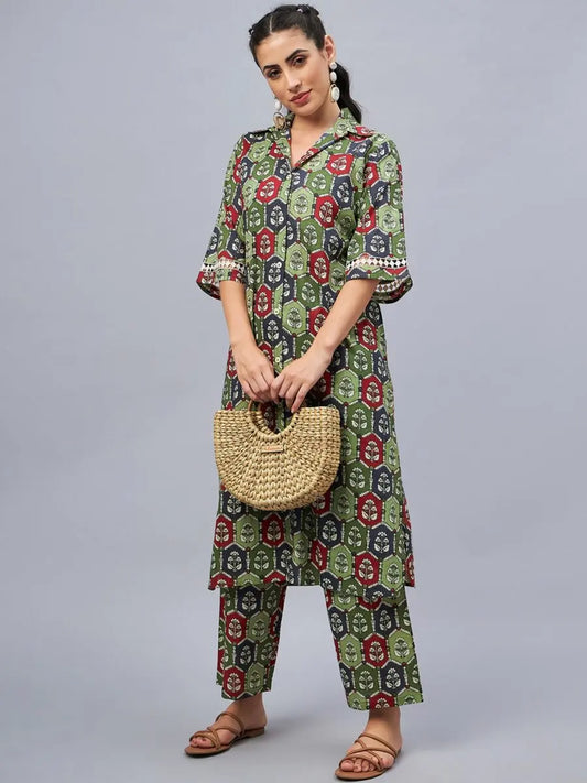 winered-woman-green-oversized-floral-print-sleeve-lace-co-ord-for-women-online