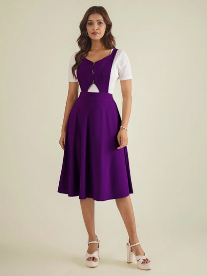 winered-women-purple-pinafore-flared-dress