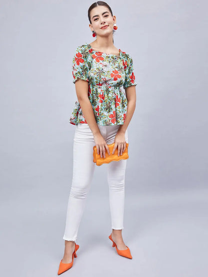 winered-women-sky-blue-printed-back-tie-up-top