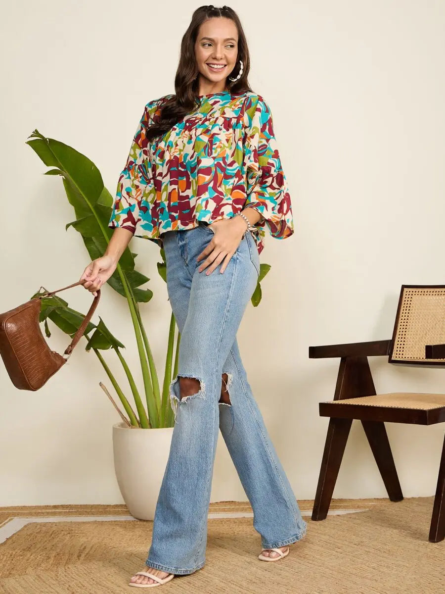 winered-women-multi-colored-abstract-print-flared-top