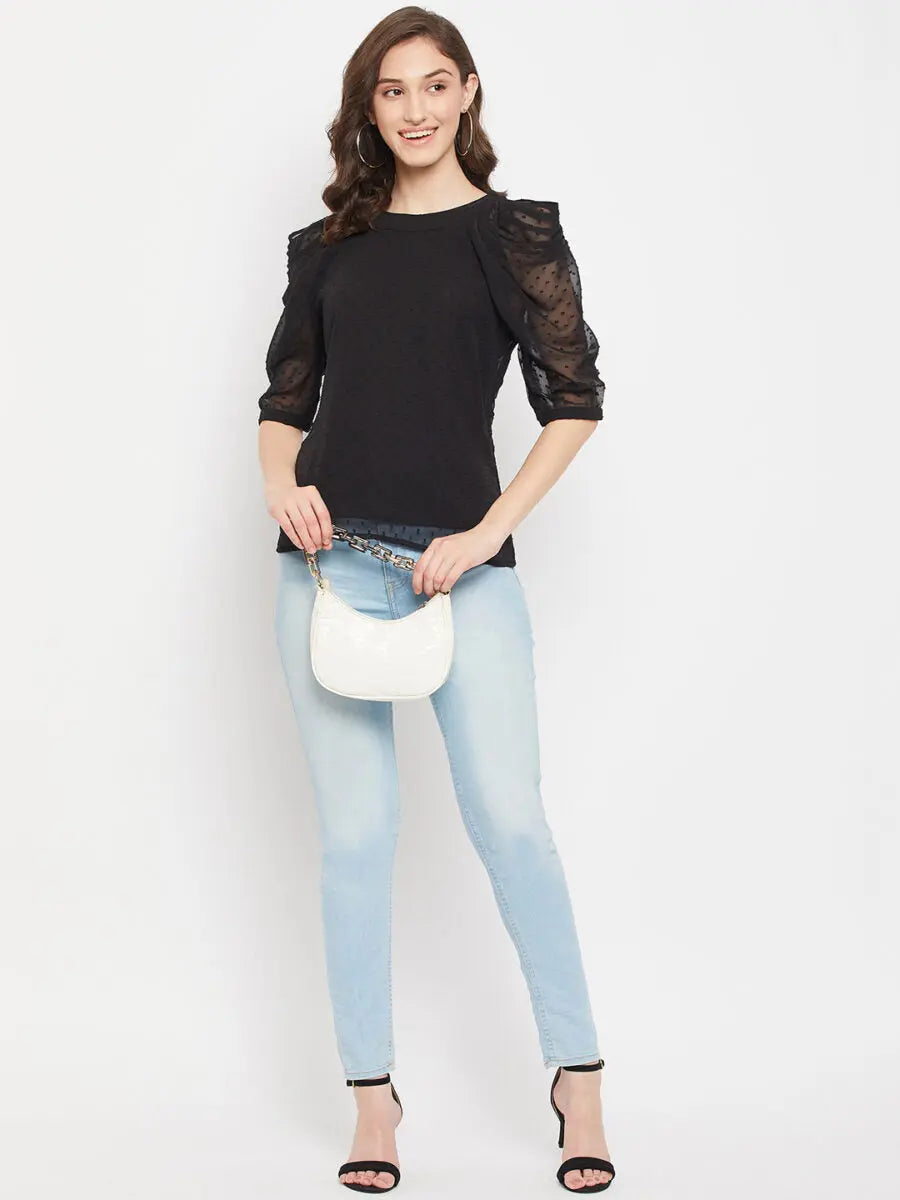 winered-women-green-cowl-sleeve-top-2