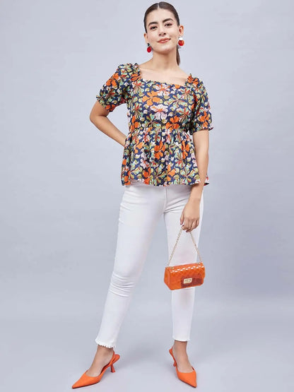 winered-women-navy-blue-back-tie-up-top