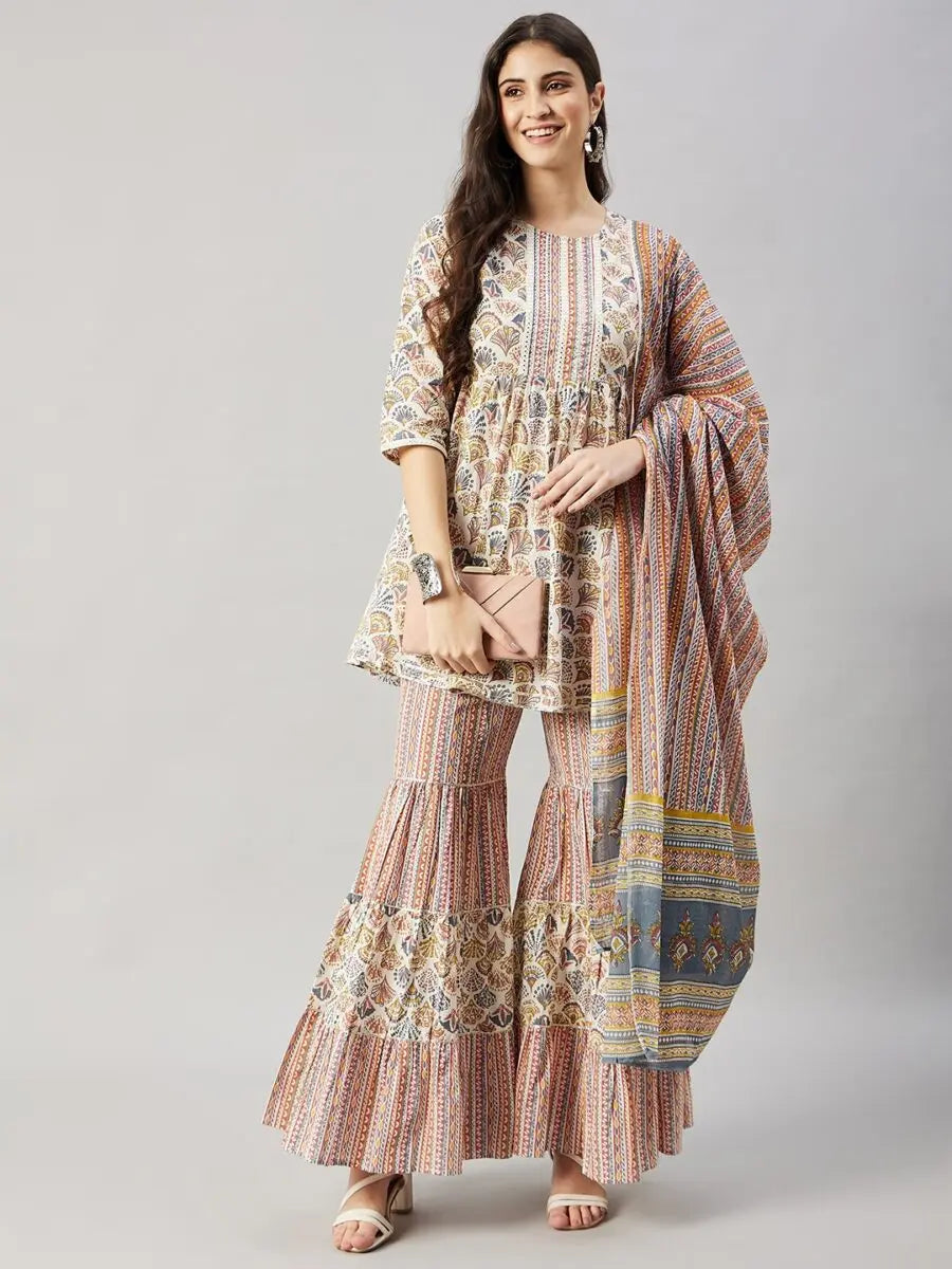 winered-woman-white-geomatric-print-embroidery-neck-sharara-with-dupatta-set
