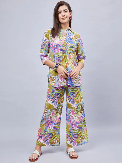 winred-woman-multicolour-printed-collared-neck-co-ord-set