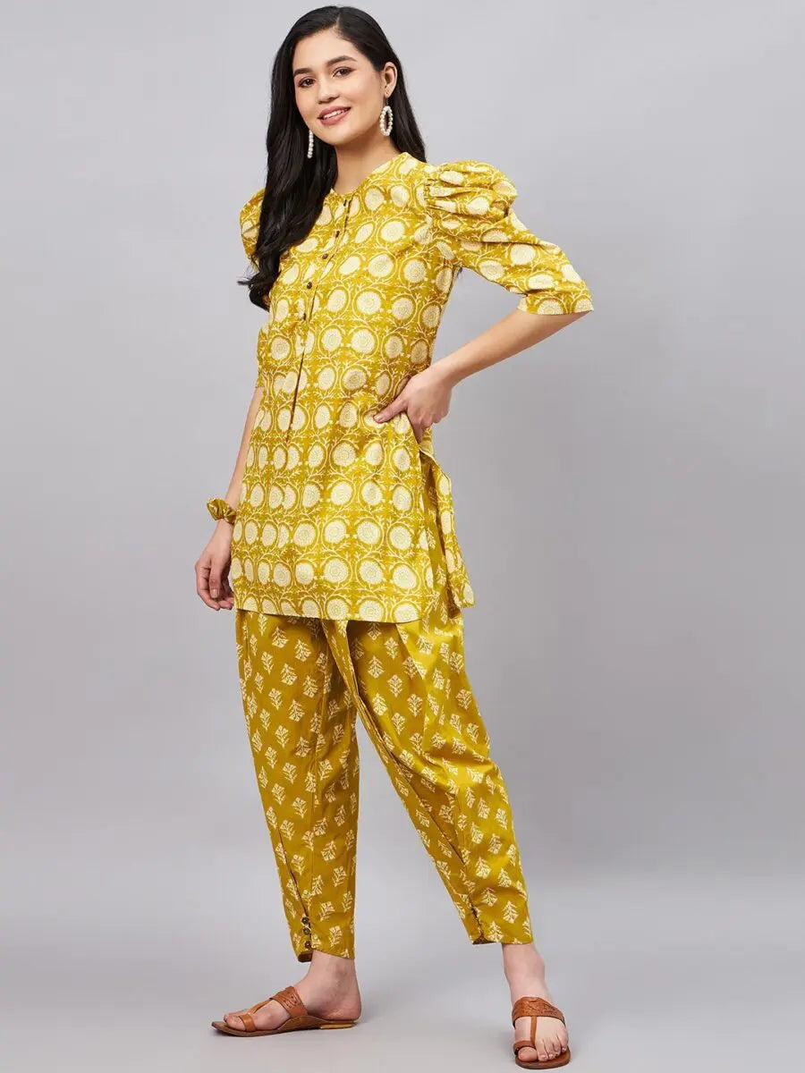 winered-women-yellow-color-cotton-co-ord-set