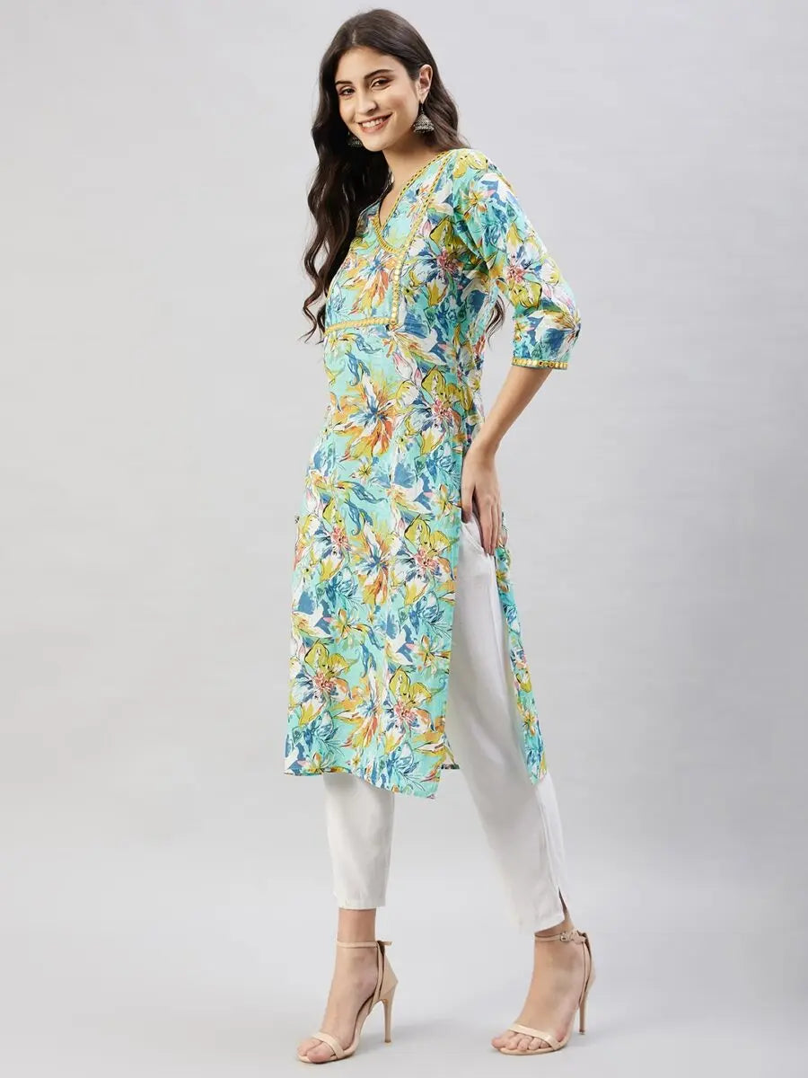 winered-women-light-blue-cotton-kurta-printed-w-d-neck-embroidered-kurta